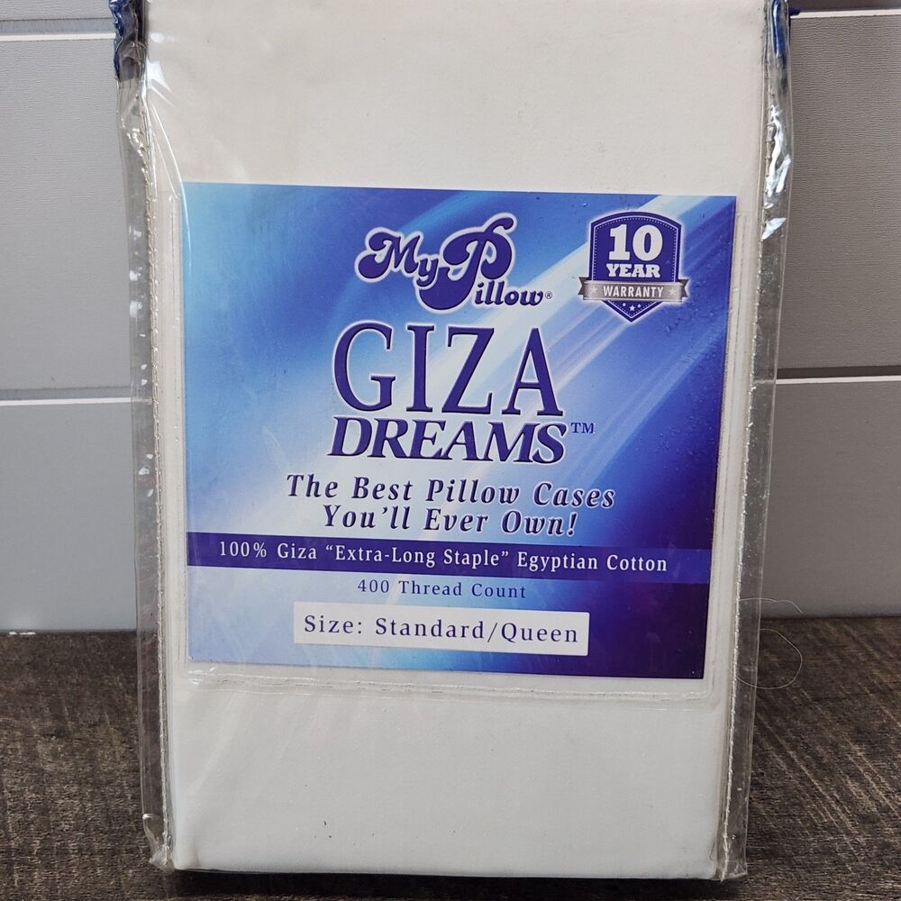 New My Pillow Giza Dreams 2 Standard/Queen Pillow Cases White Egyptian Cotton